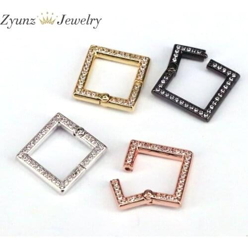 5PCS, CZ Micro Pave Square Lock Clasp, Interlock Micro pave Clasp, Interlocking Clasp Fastener, Jewelry Findings