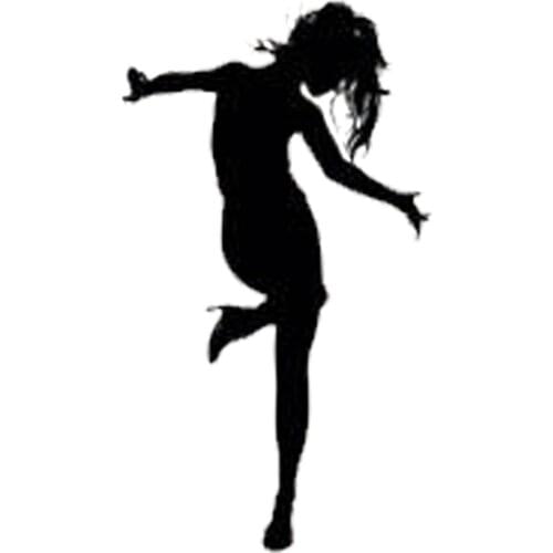 8.2*14.7CM Rock Dancing Girl Car Stickers Vinyl Decals Cartoon Car Styling Black/Silver C7-0631