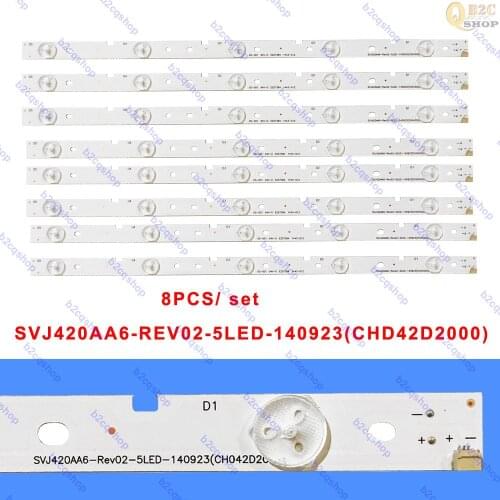 8pcs LED Lamp strip TV backlight bar CHD42D2000 for Changhong 42D2000n/42C2000