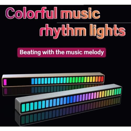 Car LED Strip Music Sound Control Rhythm Light Bar RGB Atmosphere Lights Tube USB Energy-Saving Ambient Lamp for Car Home Decor