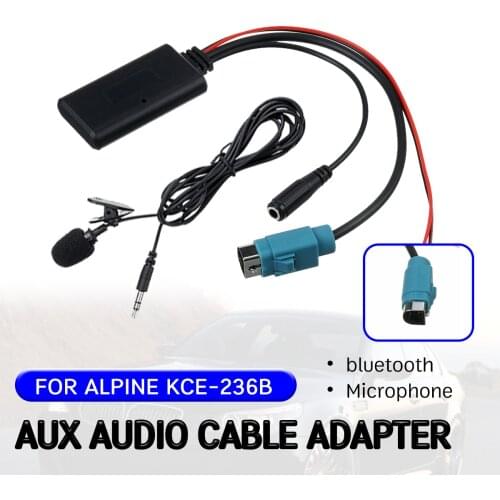 Bluetooth Aux Receiver For Alpine CD Host KCE-236B 9870/9872 Cable Adapter with mic for Hands-free Aux Audio Interface