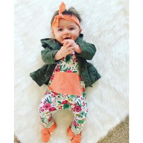 Baby Rompers 2018 Summer Short sleeves Baby Girls clothes Colorful jumpsuit 2pcs Baby girl clothing Romper + Headband 2018