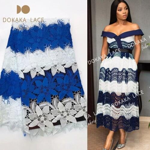 Two Color Design Printing Milk Lace Fabric 2018 High Quality Soft Style African Nigerian Party Dresses Prints Guipure Material