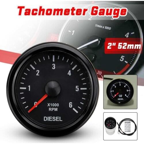 52mm 0-6000 RPM (On dash) White Electrical Tachometer Gauge For Diesel Motor Engine
