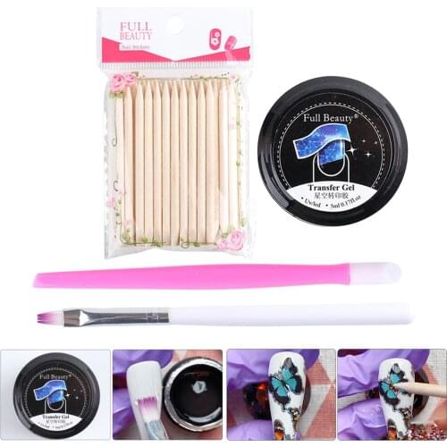 Nail Art Foil Transfer Gel Christmas Nail Art Design Glue Gel Tools DIY Kit Fast Drying Nail Art Glue Manicure Kit Glue Gel