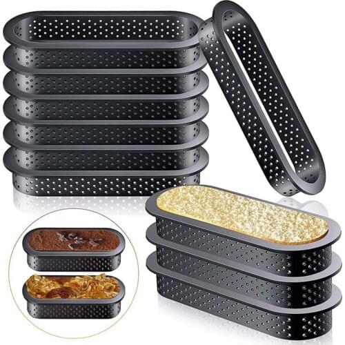 5PCS DIY Tart Ring Mold Cake tools French Dessert Bakeware Cutter Round Shape Decorating Tool Perforated Mousse Circle