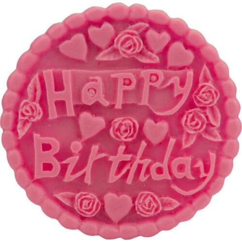 Heart Rose Flower Pattern Fondant Cake Molds Happy Birthday Letters Chocolate Candy Mould DIY Cake Bakeware Decoration Tools