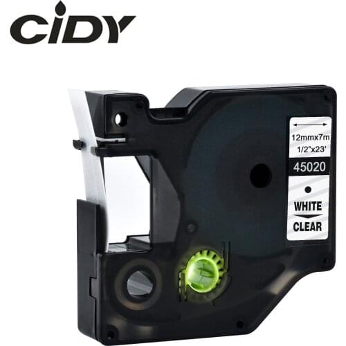 Cidy 45020 Compatible Dymo D1 manager 12mm white on clear label tape for Dymo Label Printer DYMO LM160 LM280 dymo PNP