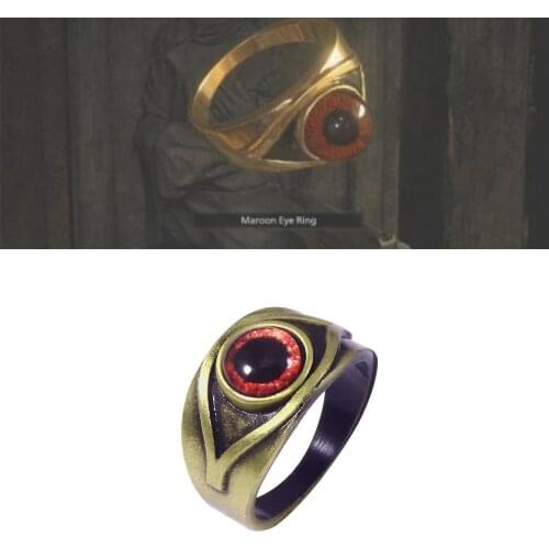 Residents Evils 8 Village Ring Maroon Eye Rings for Women Men Game Cosplay Prop Accessory Jewelry Gift