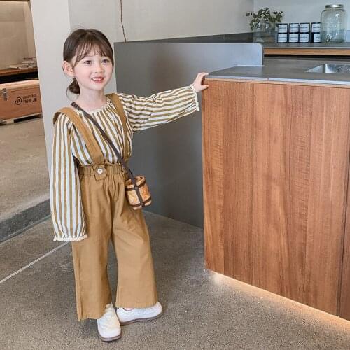 Overalls Elastic Waist Straight Loose Cotton Spring Autumn Casual Fashion Comfortable Girls Baby Girl Fall Fashion Jumpsuit