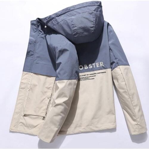 2021 Spring Autumn Clothes Men Jackets Casual Outwear Hooded Coat Slim Parka Mens High Quality Fashion Splicing Jacket Men