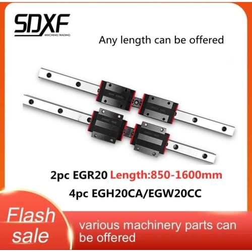 Linear guide EGR20--850mm-，two guide rails and four sliders EGH20CA/EGW20CC, factory direct sales