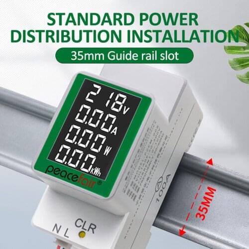 AC digital display multi-function rail meter voltage and current meter AC50-300V/100A tester