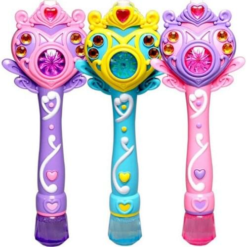 Cartoon Princess Electronic Automatic Bubble Maker Machine Toy Beach Outdoor Bubbles Gun Toy W/ Light Music For Girls Gift