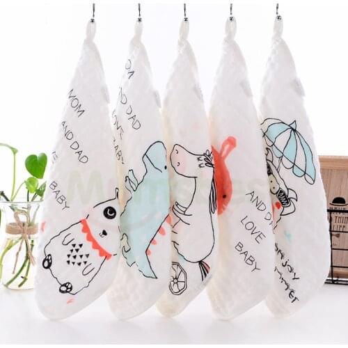 [Mumsbest]5PCS/Pack Baby Bibs 100%Cotton Newborn Towels Saliva Bibs 6 Layers Washcloth Handkerchief For Kids Face Towel Suit