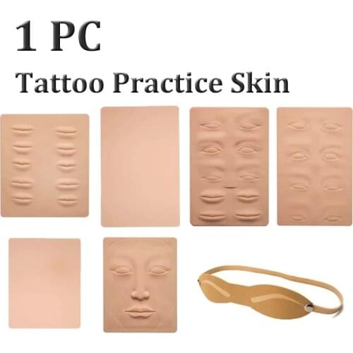 1p Soft Silicone Tattoo Skin Practice Fake Skin Blank Eye Lips Face Tattoo for Microblading Practice Skin Pads Beginner Practice