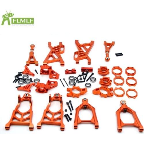 Alloy CNC Suspension Arm Kit with Hub Carrier Set and Bearing Kit Fit for 1/5 HPI ROFUN BAHA ROVAN KM BAJA 5B 5T 5SC Toys Parts