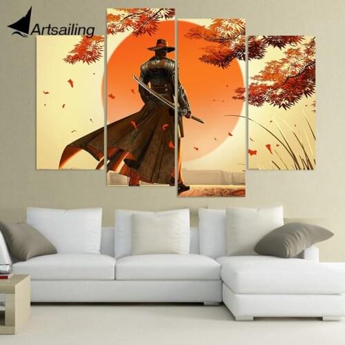 Wall Art Canvas Painting Red Steel ubisoft HD Printed 4 Pieces Poster Room Decor Pictures for Living Room Free Shipping XA439C