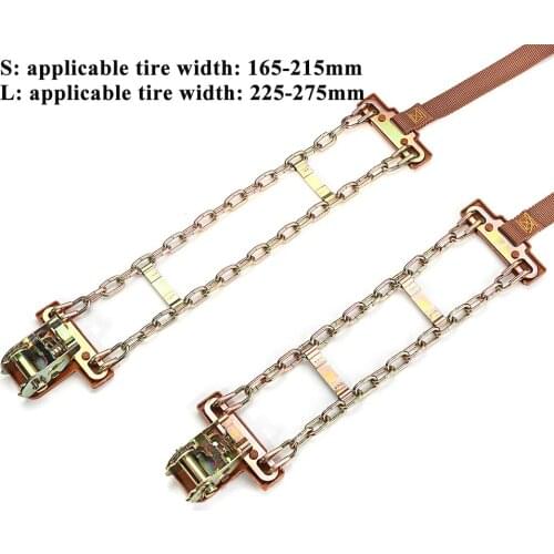 New S/L Wear-resistant Steel Car Snow Chains Balance Design Anti-skid Chain For Ice/Snow/Mud Road Safe For Driving