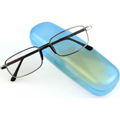 Men Women Reading Glasses Spectacles Square Metal Frame Integrated Nose Pad Presbyopia Eyeglass R036