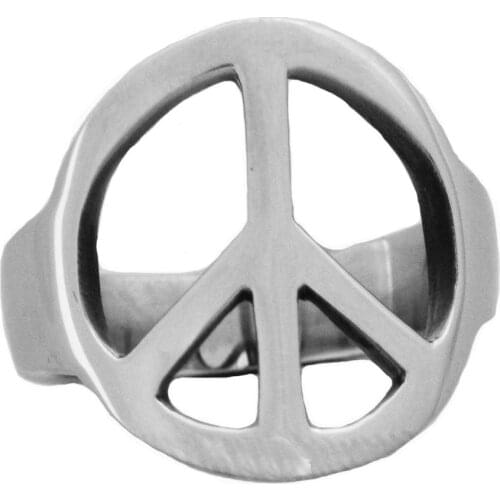 FANSSTEEL Stainless steel jewelry Peace sign plain Ring FSR12W77