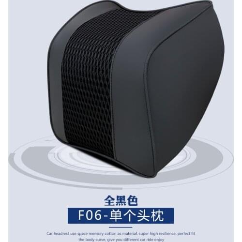 KKYSYELVA 1PCS Space Memory Foam Car Neck Pillow Head restraint in the car Headrest pillow automobile Auto neck pillow leather