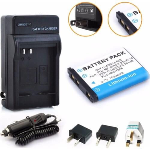 Probty LI-42B Li-40B LI42B Li 42B 40B Battery + Charger Kit for Olympus D-630 D-720 D-725 IR-300 FE-290 FE-300 FE-320 FE-3000