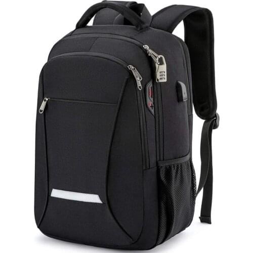 Durable Water Resistant College School Backpack Laptop Bag for Women Fits 15.6 Inch Computer and Notebook, Black