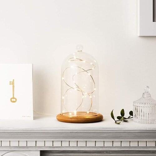 Clear Glass Jar Dome Cover Decorative Clear Glass Dome Cloche Bell Cover Fresh Flower Glass Cover for Wedding Valentine
