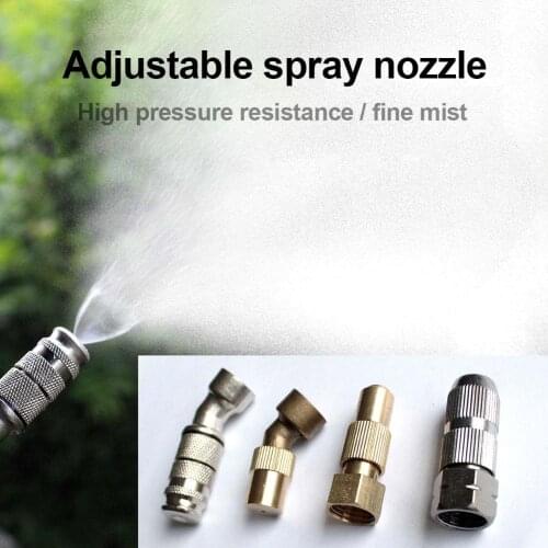 High Pressure Adjustable Copper Steel Mist Spray Nozzle Garden Water Atomizing Sprinkle Agricultural Sprayer Garden Supplies