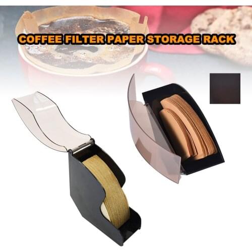 Hand Drip Coffee Filter Paper Holder Storage Box Serving Fan-shaped Filter Paper Storage Shelf Dust Proof Countertop Dispenser