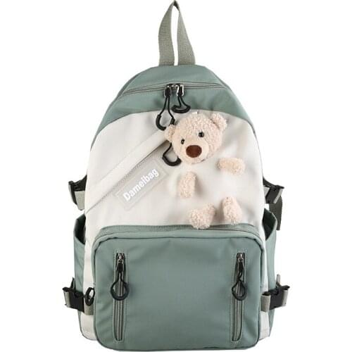 Cute Girls Backpack for Teenage School Bags Young Fashion Patchwork Women Backpack Female 2021 New