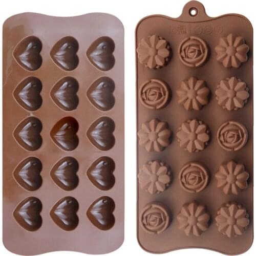 Heart Shaped Flower Chocolate Silicone Mold Kitchen Baking DIY Cake Mould For Valentines Day Candy Mould 2021 New