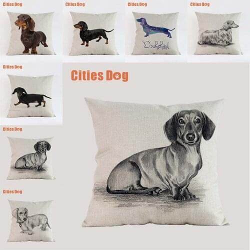 Dog pillow covers decorative cushion covers for sofa Pillows Animal Dachshund dogs pillowcase cushions cover home decor almofada