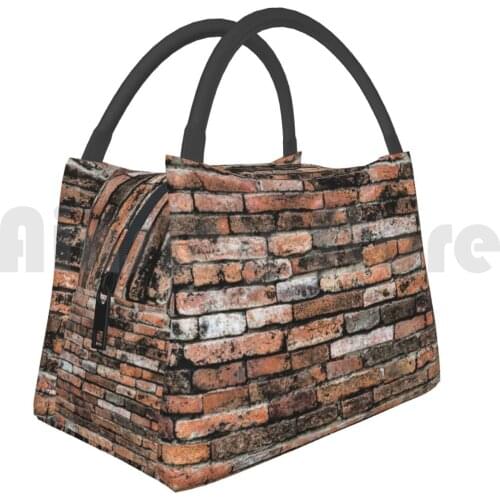 Cooler Lunch Bag Picnic Bag Brick Wall Brick Brick Wall Wall Bricks Brick Pattern Pattern Abstract Ink
