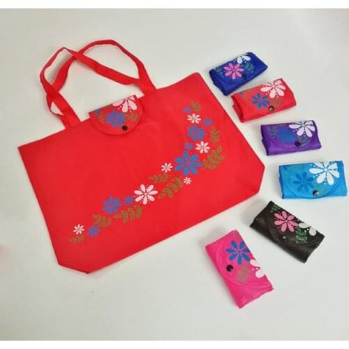 Oxford cloth Printed flower sundries storage organization bags totes fold up bag collapsible ecological shopping bag sack BIG