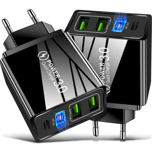 3u PDQC3.0 USB Charger For iPhone 12 Pro 11 Plus Huawei Mobile Phone Universal Fast Charging Power Adapter Quick Charge 3.0 4.0