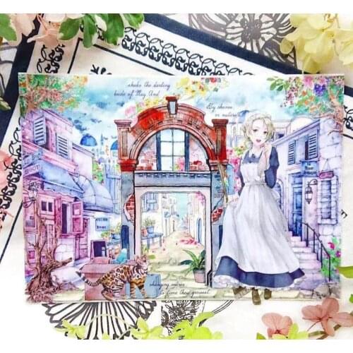 Vintage Coffee Shop Washi Tapes Bullet Journal Masking Tape Adhesive Tape DIY Scrapbooking Washi Stickers