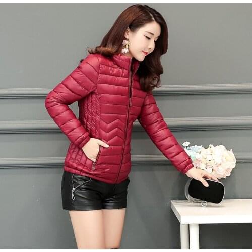 2021 Women Autumn Winter Basic Jacket Light Soft Candy Color Spring Coat Female Short Cotton-Down Outerwear feminina