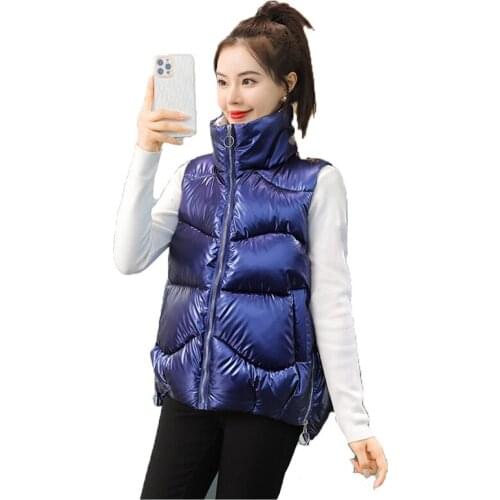 2021New Vest Coat Women Autumn Winter Plus Size Loose Cotton Clothes Korean Pink Green Black Fashion Vest Down Cotton Coat N1055