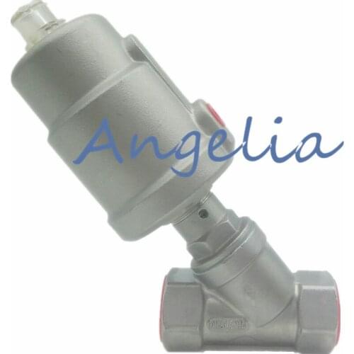 1" NPT Thread Stainless Steel 304 Normally Closed Single Acting Air Actuated Angle Seat Valve NC