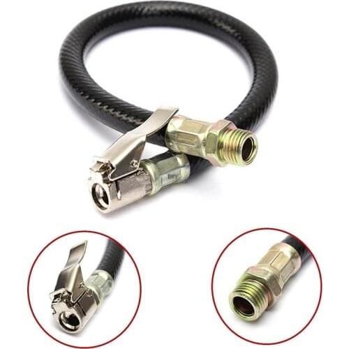 1Pc Motorcycle Bike Car Flexible Clip On Air Tyre Tire Chuck Inflator Hose W91F