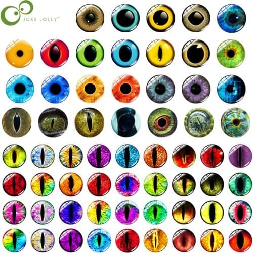 20/50/100Pcs 8/10/12MM Random Plush Toy Doll Simulation Animal Eyes DIY Jewelry Accessories Time Gem Glass Patch WYW