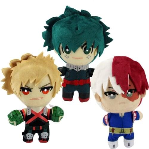 3pcs My Hero Academia Plush Toy Midoriya Izuku Todoroki Shoto Bakugo Katsuki Stuffed Dolls for Kids