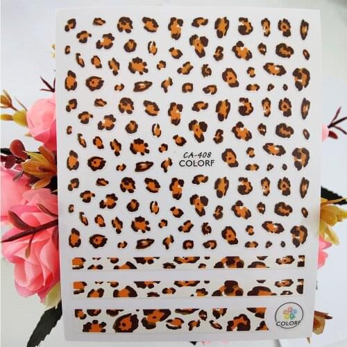 3D Nail Sticker Leopard Design Adhesive Art Stickers for Nails Foil Decoraciones Decals Manicure Accessories