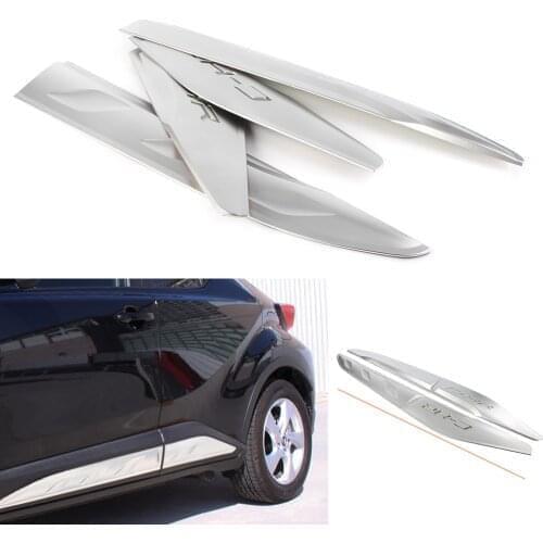 4x Car Door Side Body Trim Overlay ABS Plastic For Toyota CHR C-HR 2018 Stainless Steel Look