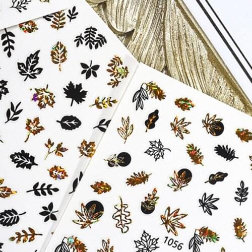 9pcs/set Summer Design 3D Stickers for Nails Beach Leaf Series Decorations Accessories DIY Craft Sliders Decals