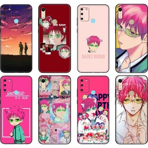 Black tpu Case For Honor 8a Prime 8s 9 10X Lite 9A 9C 9X Premium Pro 9S Case Cover the disastrous life of saiki k saiki kusuo
