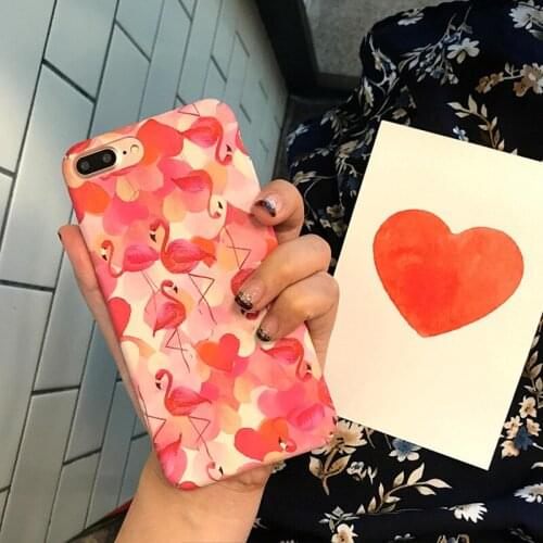 Phone Cover Case For iPhone 6S 6 Cases Covers Pink Flamingos back cover capa For iPhone 6 6S 7 8 Plus Housings PC Coque