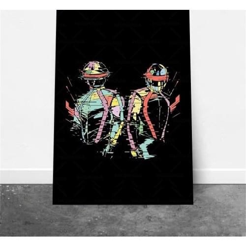 Daft Punk Music Soldiers Type A Glitch Remix Ver Canvas Painting Cuadros Wall Art Picture for Living Room Decoration